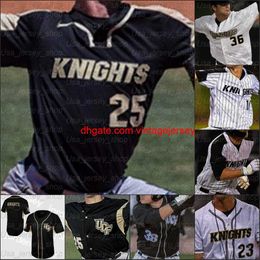 Maillots de baseball cousus NOUVEAU College Baseball porte 2021 NCAA UCF College Baseball maillots Dylan Moore Beau Taylor Nick Romano Gephry Pena Rathbone