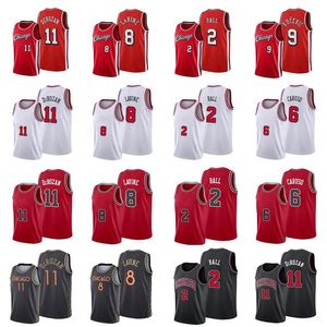 Stitched Basketball Jersey S-6XL Zach Lavine # 8 Derozan # 11 Lonzo Ball # 2 Vuurvic # 9 Caruso # 6 75th City Jerseys 2021-22 Heren S-XL