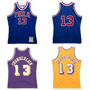 Gestikte basketbalshirts 13 Chamberlain 1962-63 66-67 71-72 mesh Hardhout klassieke retro jersey S-6XL