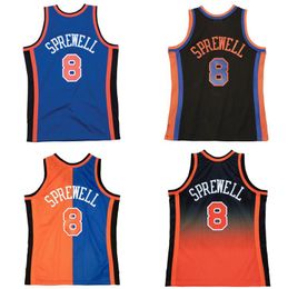 Maillots de basket-ball cousus # 8 Latrell Sprewell 1998-99 03-04 maillot rétro classique Hardwoods en maille bleue hommes femmes jeunes S-6XL