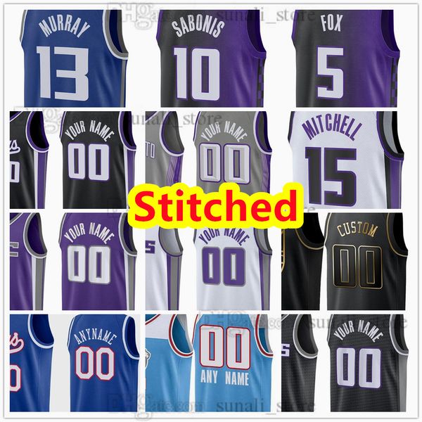 Maillots de basket-ball cousus Chris Webber Jason Williams Mike Bibby Peja Stojakovic Aleksandar Vezenkov JaVale McGee Alex Len Ford Jalen Slawson Colby Mason Jones