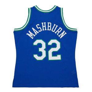 Gestikte basketbalshirts Jamal Mashburn 1994-95 mesh hardhout klassieke retro jersey heren dames jeugd S-6XL