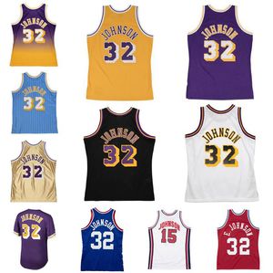 Gestikte basketbalshirts Johnson 1984-85 mesh Hardwoods klassieke retro jersey Heren Dames Jeugd S-6XL