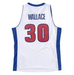 Gestikte basketbalshirts Rasheed Wallace Rasheed Wallace finale 2003-04 1999-00 witte mesh hardhout klassieke retro jersey S-6XL