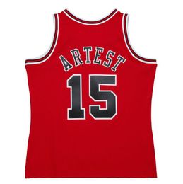 Camisetas de baloncesto cosidas Ron Artest 1999-00 malla Hardwoods camiseta retro clásica S-6XL