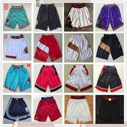 Short de basket cousu pour hommes, pantalon de Sport court d'université, blanc, noir, bleu, rouge, vert, violet