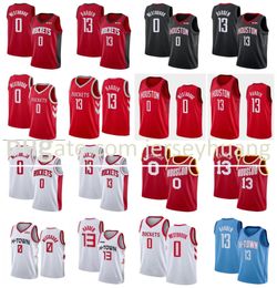 Cousu Big Yards S-6XL 13 Harden Basketball Jerseys Rouge Blanc 0 Westbrook Jersey Fans Chemise Gilet NCAA Mens Edition City