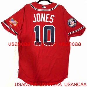 Cousu CHIPPER JONES COOL BASE JERSEY maillots de retour hommes femmes jeunesse Baseball XS-5XL 6XL