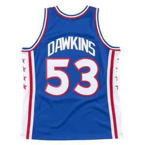 Gestikte basketbalshirts Darryl Dawkins #53 1976-77 mesh hardhout klassieke retro jersey heren dames jeugd S-6XL