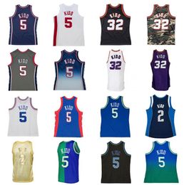 Gestikte basketbalshirts Jason Kidd #5 1994-95 99-00 06-07 mesh hardhout klassieke retro jersey heren dames jeugd S-6XL