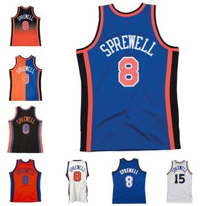 Camisetas de baloncesto cosidas # 8 Latrell Sprewell 1998-99 03-04 malla Hardwoods camiseta retro clásica Hombres Mujeres Jóvenes S-6XL