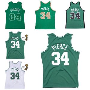 Gestikte basketbalshirts Paul Pierce #34 2007-08 finale mesh hardhout klassieke retro jersey heren dames jeugd S-6XL