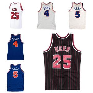 Gestikte basketbalshirts Steve Kerr 1995-96 finale mesh hardhout klassieke retro jersey heren dames jeugd S-6XL
