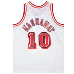 Gestikte basketbalshirts Tim Hardaway 1990-91 96-97 wit mesh hardhout klassieke retro jersey heren dames jeugd S-6XL