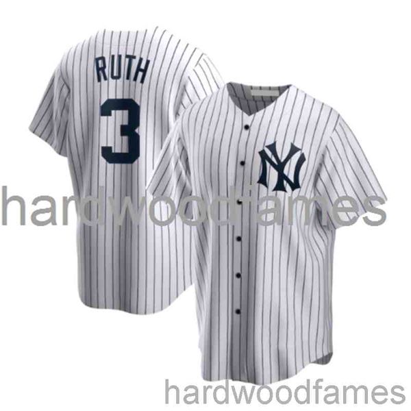 Cousu personnalisé Babe Ruth Jersey blanc XS-6XL hommes femmes maillot de baseball jeunesse