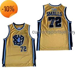 Gestikte Custom Badboy 72 Smalls Jersey Naaien Hip-Hop Cultuur Movie Geel Zomer Mannen Vrouwen Jeugd Baseball Jerseys XS-6XL