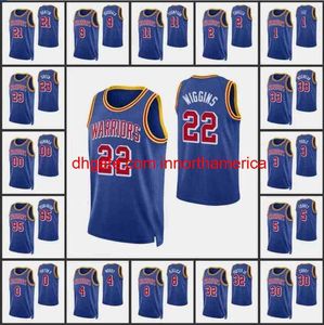 Maillot de basket-ball personnalisé cousu HOMMES Stephen Curry Klay Draymond Green Thompson Andrew Wiggins 21-22 Maillots du 75e anniversaire