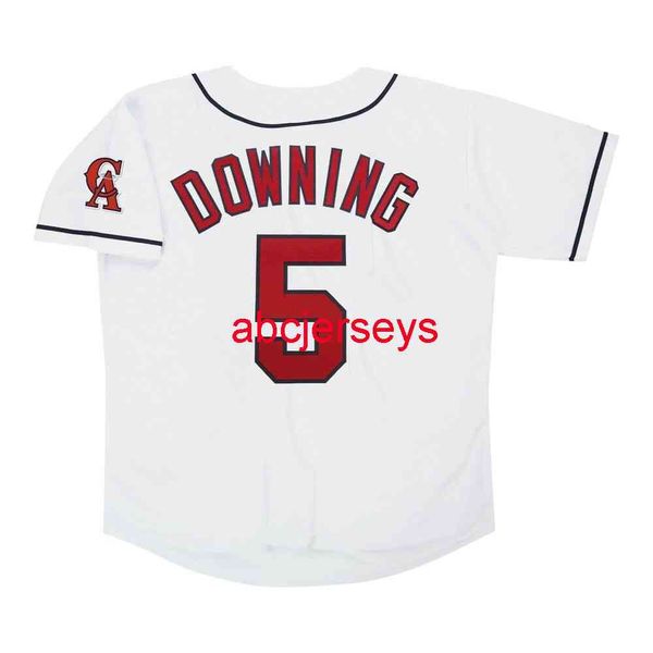 Jersey personalizado cosido de Brian Downing Home White Throwback con parche de equipo, agregar nombre, número, jersey de béisbol