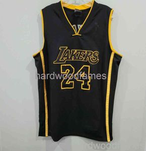 Stitched Custom Bryant 24 Black Gold Hollywood Nights Jersey Mannen Dames Jeugd Basketbal Jerseys XS-6XL