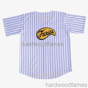 Stitched Custom Furies Stripes White Baseball Jersey Mannen Dames Jeugd Jerseys XS-6XL