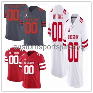 Maillot personnalisé cousu Houston Cougars N'importe quel numéro et nom Toutes les couleurs Hommes Femmes Jeunes Maillot de football NCAA XS-6XL