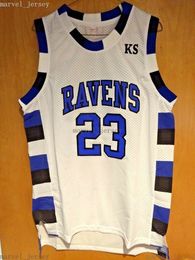 Cousu personnalisé One Tree Hill Nathan Scott # 23 Ravens maillot de basket-ball blanc hommes femmes jeunesse XS-5XL