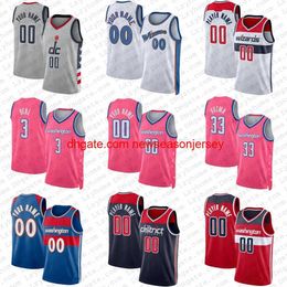 bordado costurado Custom 3 Bradley Beal Kyle Kuzma Basketball Jerseys Kristaps Porzingis s Will Barton Wizard Deni Avdija Rui Hachimura Corey