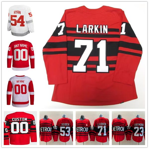 Maillot de hockey personnalisé de Detroit Dylan Larkin Lucas Raymond Moritz Seider Alex DeBrincat Tyler Bertuzzi Steve Yzerman Zetterberg David Perron Gordie Howe Datsyuk