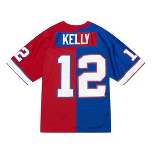 Maillot de football cousu 12 Jim Kelly 1994 maillots de rugby rétro en maille bleue hommes femmes jeunes S-6XL