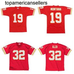 Maillot de football cousu 19 Joe Montana 32 Marcus Allen 1994 Retro Rugby Jerseys Men Women Youth S-6XL