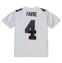 Maillot de football cousu 4 Brett Favre 1991 maillots de rugby rétro en maille blanche hommes femmes et jeunes S-6XL