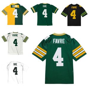 Gestikt voetbalshirt 4 Brett Favre 1996 mesh retro Rugby jerseys Heren Dames Jeugd S-6XL