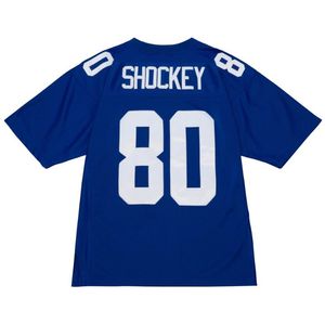 Jersey de fútbol cosido 80 Jeremy Shockey 2005 azul blanco malla retro camisetas de rugby Hombres Mujeres Jóvenes S-6XL