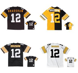 Jerseys de football cousus 12 Terry Bradshaw 1975 Mesh Legacy Retired Retro Classics Jersey Men Women Youth S-6XL