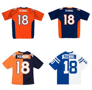 Gestikte voetbalshirts 18 Peyton Manning Mesh Legacy Retro Classics Jersey Men Men Women Youth S-6XL