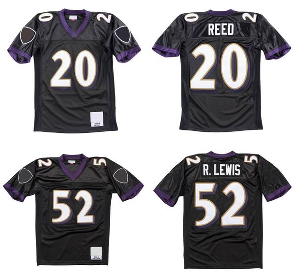 Jerseys de fútbol cosido 20 Ed Reed 2004 Mesh Legacy Retro Retro Classics