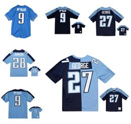 Jerseys de fútbol cosido 27 Eddie George 9 Steve McNair 28 Chris Johnson Mesh Legacy Retired Retro Classics Jersey Mujeres TiTH S-6XL