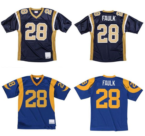 Maillots de football cousus 28 Marshall Faulk 1999 2000 Mesh Legacy Retired Retro Classics Jersey Men Women 6xl