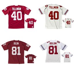 Gestikte voetbalshirts 40 Pat Tillman 2000 81 Anquan Boldin 2003 Mesh Legacy Retro Classics Jersey Men Men Women Youth S-6XL Red White