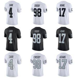 Gestikte voetbalshirts Maxx Crosby Davante Adams Bo Jackson Derek Carr Heren Dames Jeugd S-3XL oranje zwart wit jersey