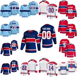 Hockey cousu 22 Cole Caufield Jersey 8 Mike Matheson 17 Josh Anderson 28 Christian Dvorak 5 David Reinbacher 14 Nick Suzuki 77 Kirby Dach 100e homme femme jeunesse