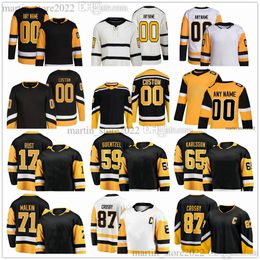 Camisetas de hockey cosidas 35 Tristan Jarry 20 Lars Eller 83 Matt Nieto 77 Jeff Carter 28 Marcus Pettersson 67 Rickard Rakell 13 Vinnie Hinostroza 2 Chad Ruhwedel