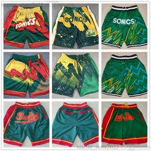 Gestikte basketbalshorts voor heren Kevin 35 Durant Ray 34 Allen Shawn 40 Kemp Gary 20 Payton Just Don Hip Pop Sportzakken Rits Joggingbroek Snel verzenden