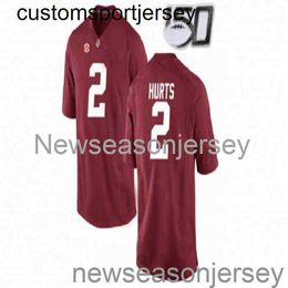 Maillot de football rouge cousu pour hommes et femmes, #2 Jalen Hurts, 150e, personnalisé avec tout nom et numéro XS-5XL 6XL