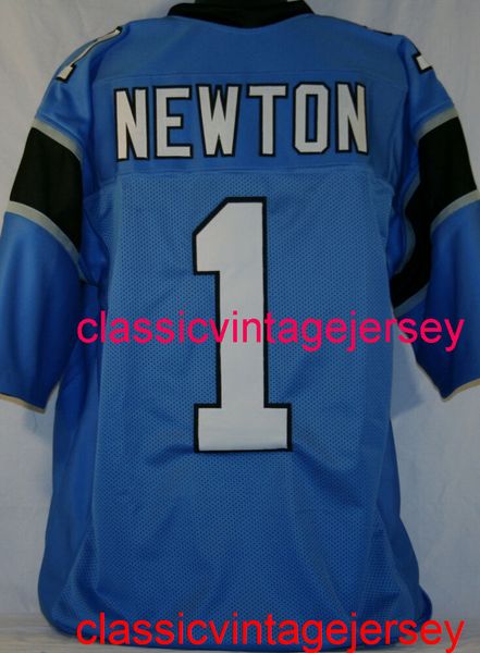 Cosido hombres mujeres jóvenes Cam Newton personalizado cosido azul fútbol Jersey bordado personalizado cualquier nombre número XS-5XL 6XL