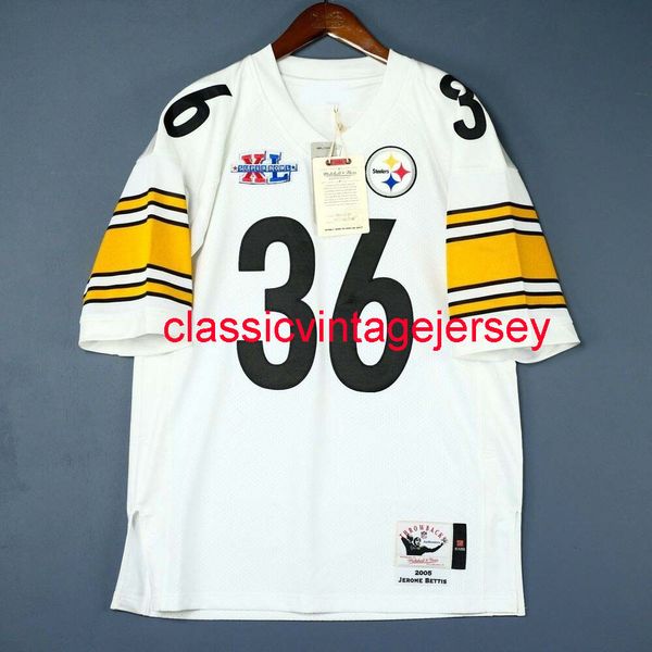 Maillot de Football cousu pour hommes et femmes, Jerome Bettis Mitchell Ness, broderie personnalisée, XS-5XL 6XL