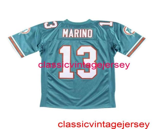 Cousu hommes femmes jeunesse Mitchell Ness 1994 DAN Marino saison 75e anniversaire Patch Jersey broderie personnalisé n'importe quel numéro de nom XS52251296