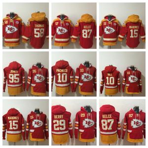 Gestikte heren Mahomes hoodie winter pluche trui Thomas lente en herfst Kelce team hoodies hoodies sweatshirts rood