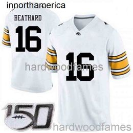 Gestikte heren vrouwen jeugd C.J. Beathard #16 Lowa Hawkeyes White Jersey NCAA 150th XS-5XL 6XL