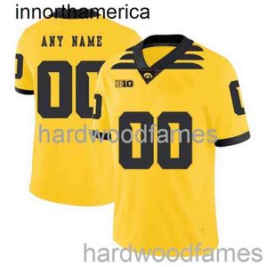 Gestikte heren vrouwen jeugd aangepast Iowa Hawkeyes geel 2020 college voetbal jersey XS-5XL 6XL